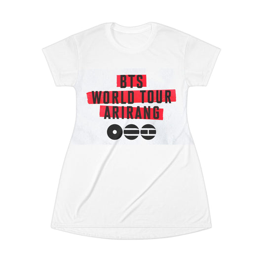 BTS Arirang Tour T-Shirt Dress – 'We Missed You' K‑Pop Fan Dress with Setlist Back Print
