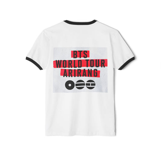 BTS World Tour Arirang Ringer T-Shirt — 사랑해요 Pink Heart Tour Tee
