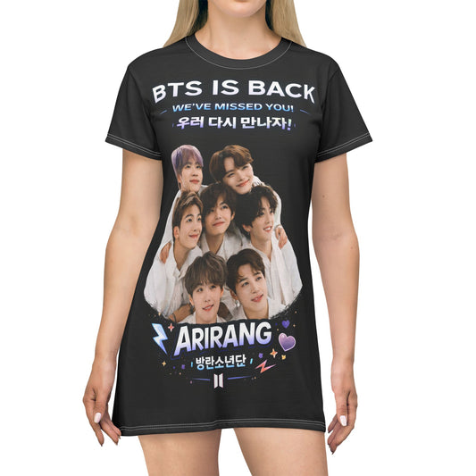 BTS Is Back Arirang T-Shirt Dress – K‑Pop Fan Apparel